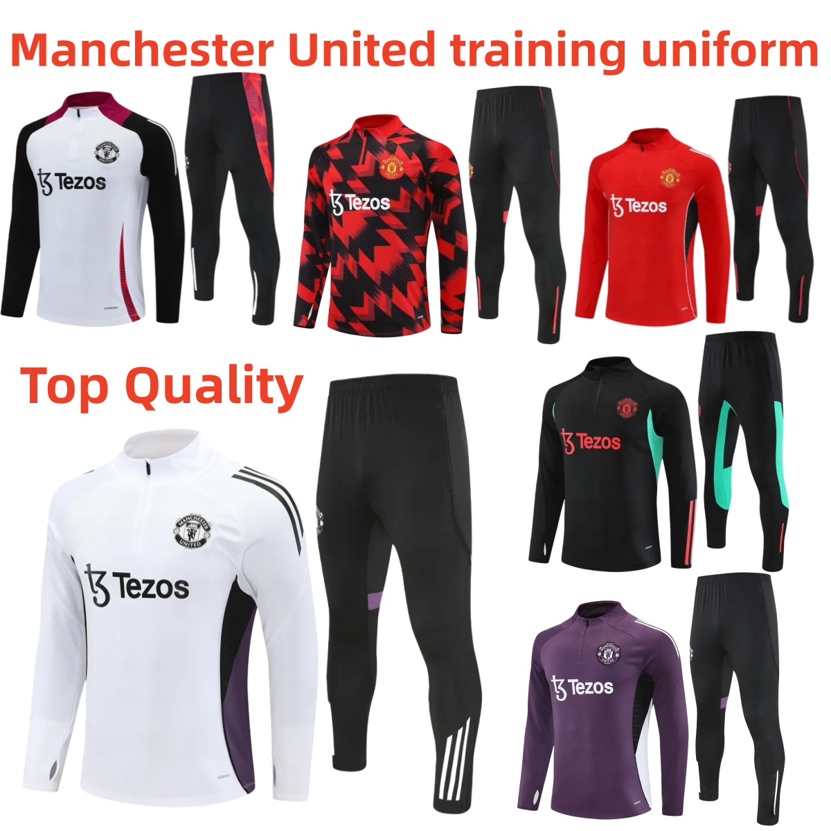 25 26 Uniteds tracksuit 25 26 City Antony football kits training suit survetement chandal adult boys tracksuits jogging sets futbol