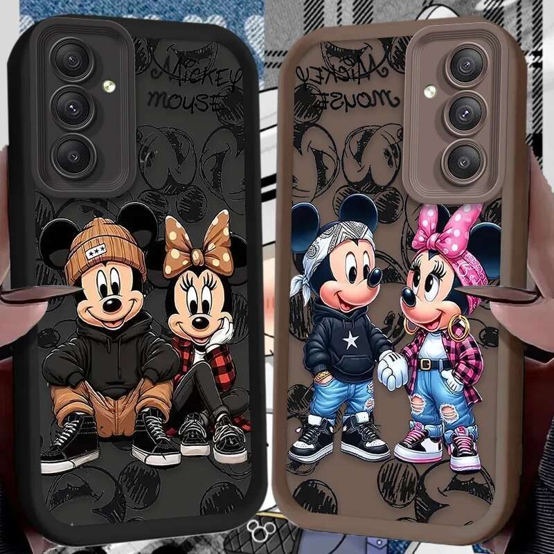 Fashion Minnie Case for Samsung Galaxy S25 S24 S23 Ultra S22 S21 Plus FE A54 A34 A14 A73 A53 A33 5G Soft Cover