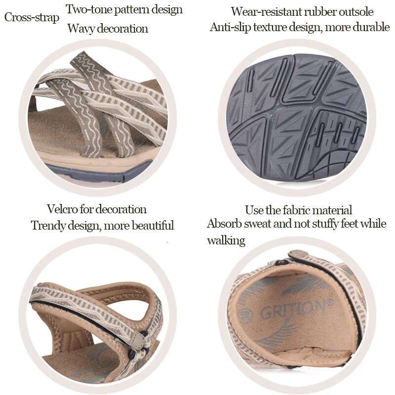 2025 Summer New High Quality Women's Outdoor Women's Designer Fashion Flat Casual Sandals Anti slip Hiking Shoes