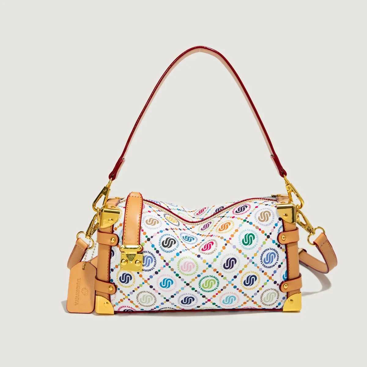 2025 New Arrival Womens Box Shoulder/Crossbody Bag - Dopamine Print Soft Leather High - End Details Handheld OptionW251106