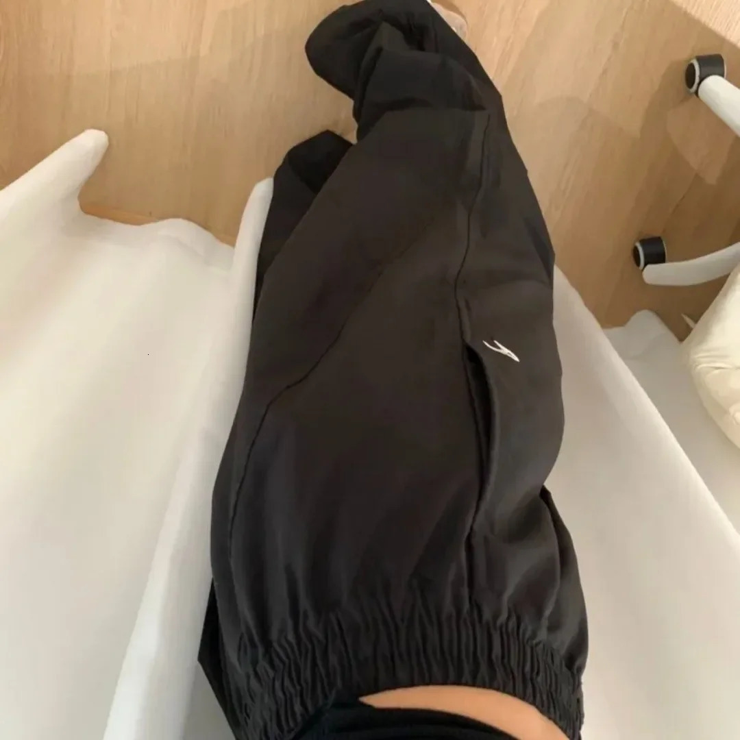 Black Pleated Work Womens Spring Summer Loose Cuffed Slimming Sweatpants Trendy n Sexy Long Pants Z260314