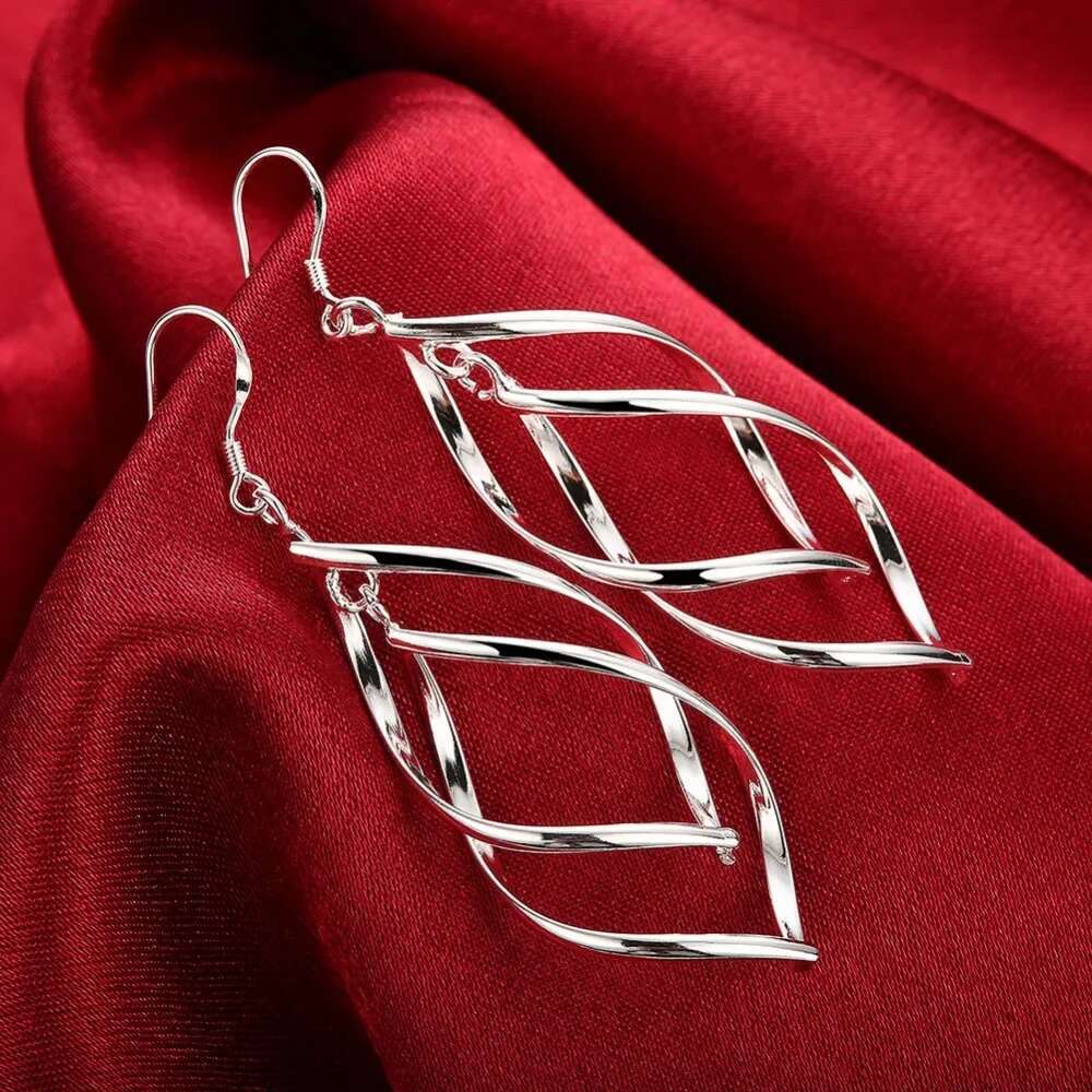 New Arrival Sterg Sier wedding Earring Jewelry Women High Quality Long Earrings Hanging Drop hoop