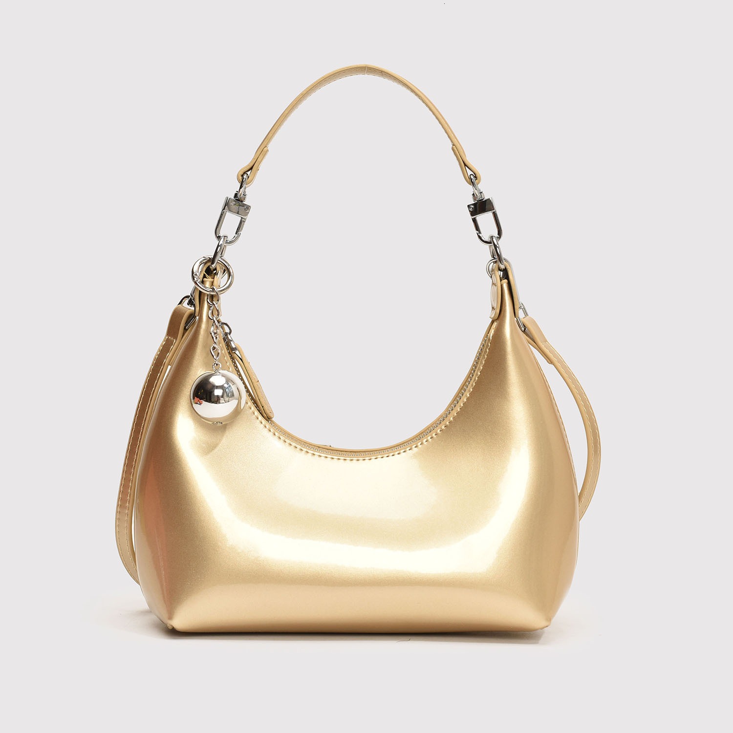 2025S Designer Women S Bag Niche Design Lacquered Underarm New Trendy Shoulder Bag With Bright Face Crossbody Commuter Dumplings For Women