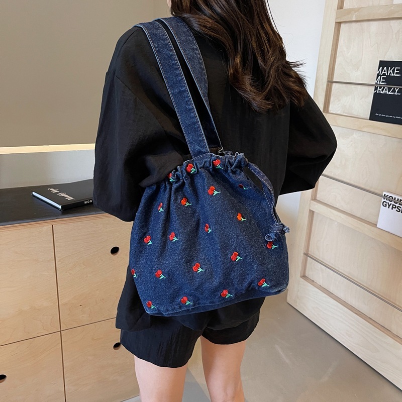 designer bag Canvas new cute cherry crossbody large capacity handbag denim tote bag coachtotebag