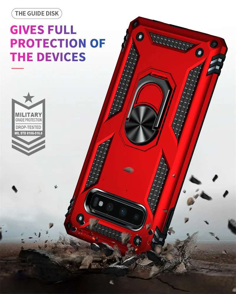 Galaxy S8 S9 S10 Plus Armor Magnetic Ring Holder Kickstand Phone Case For Samsung S7 S10E Note 8 9 Back Cover