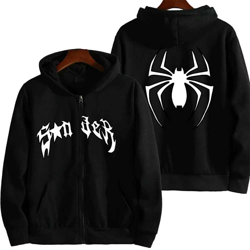 Fashionable Hot Selling Printed Unisex Solid Color Versatile Hoodie for Couples Trendy Casual Street Style Zipper Hoodie W251106