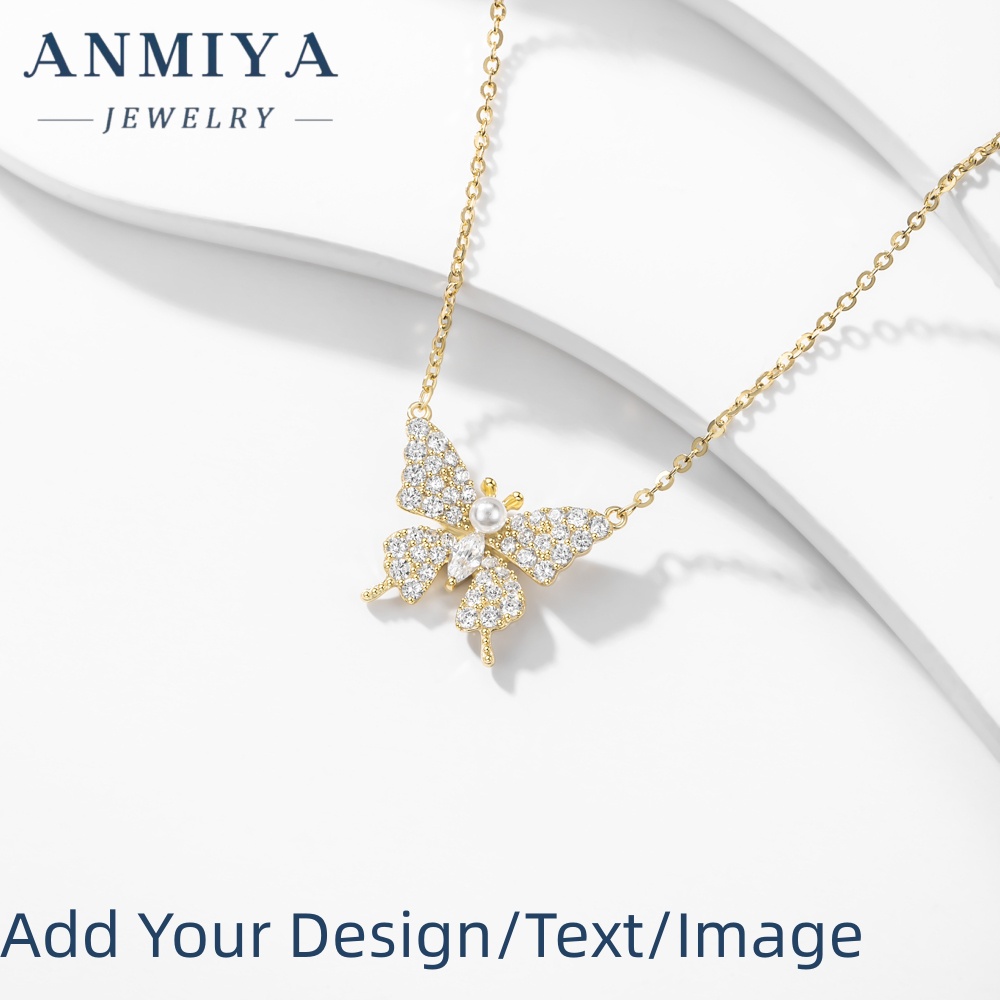 Custom Wholesale Necklace Golden Plating Fashion Women Jewelry 925 Sterling Silver Butterfly Necklace