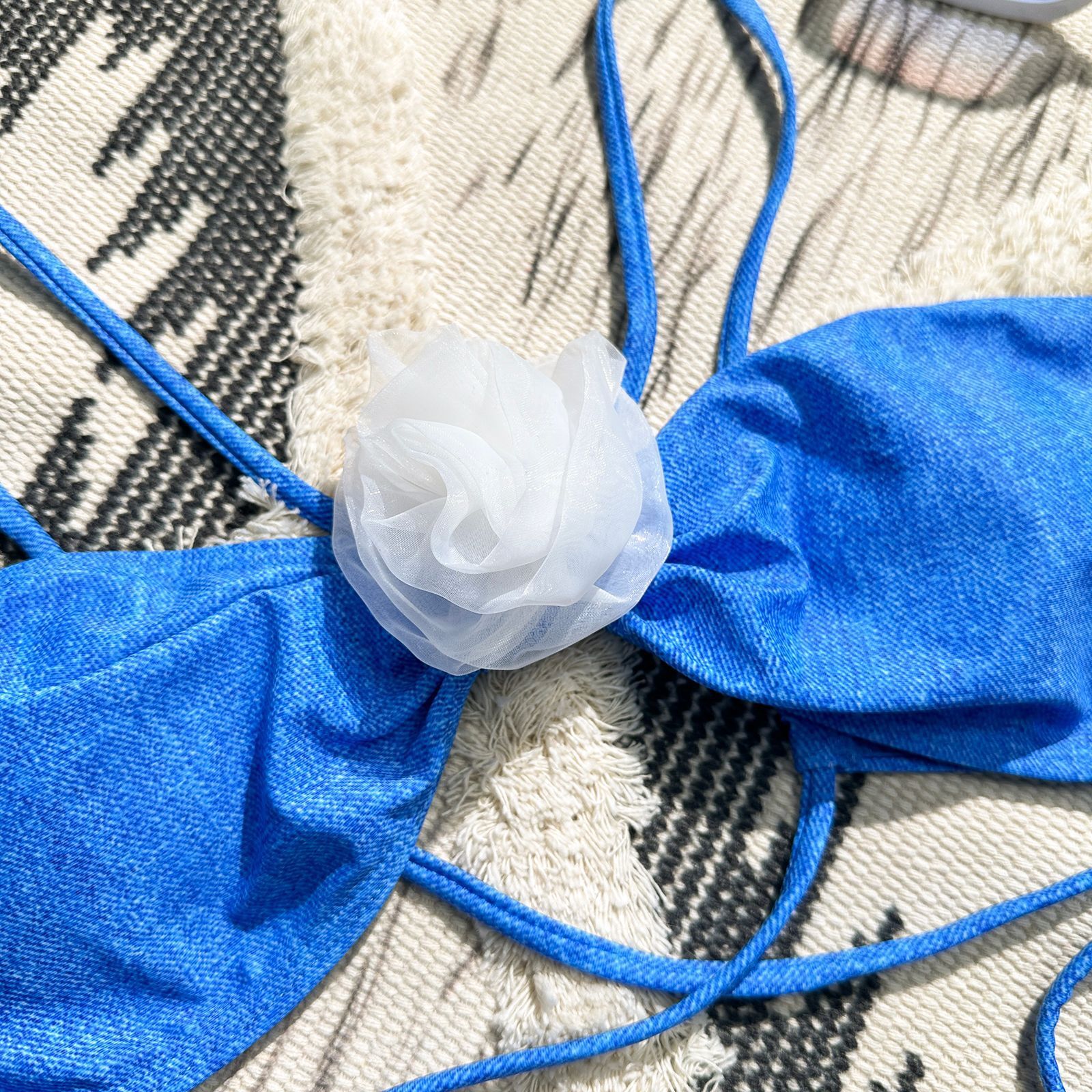 2025 new bikini sexy strap three-dimensional flower split swimsuit for women