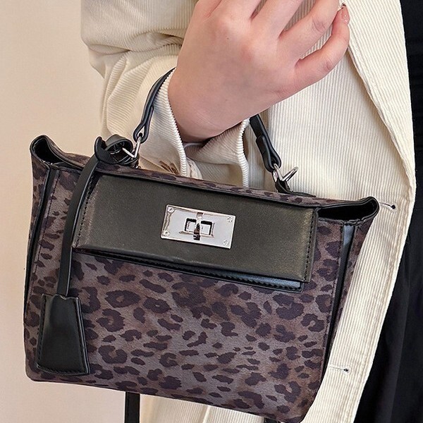 Leopard Print Handbag Large Capacity Niche Versatile Single Shoulder Tote For Women Diagonal Cross Bag