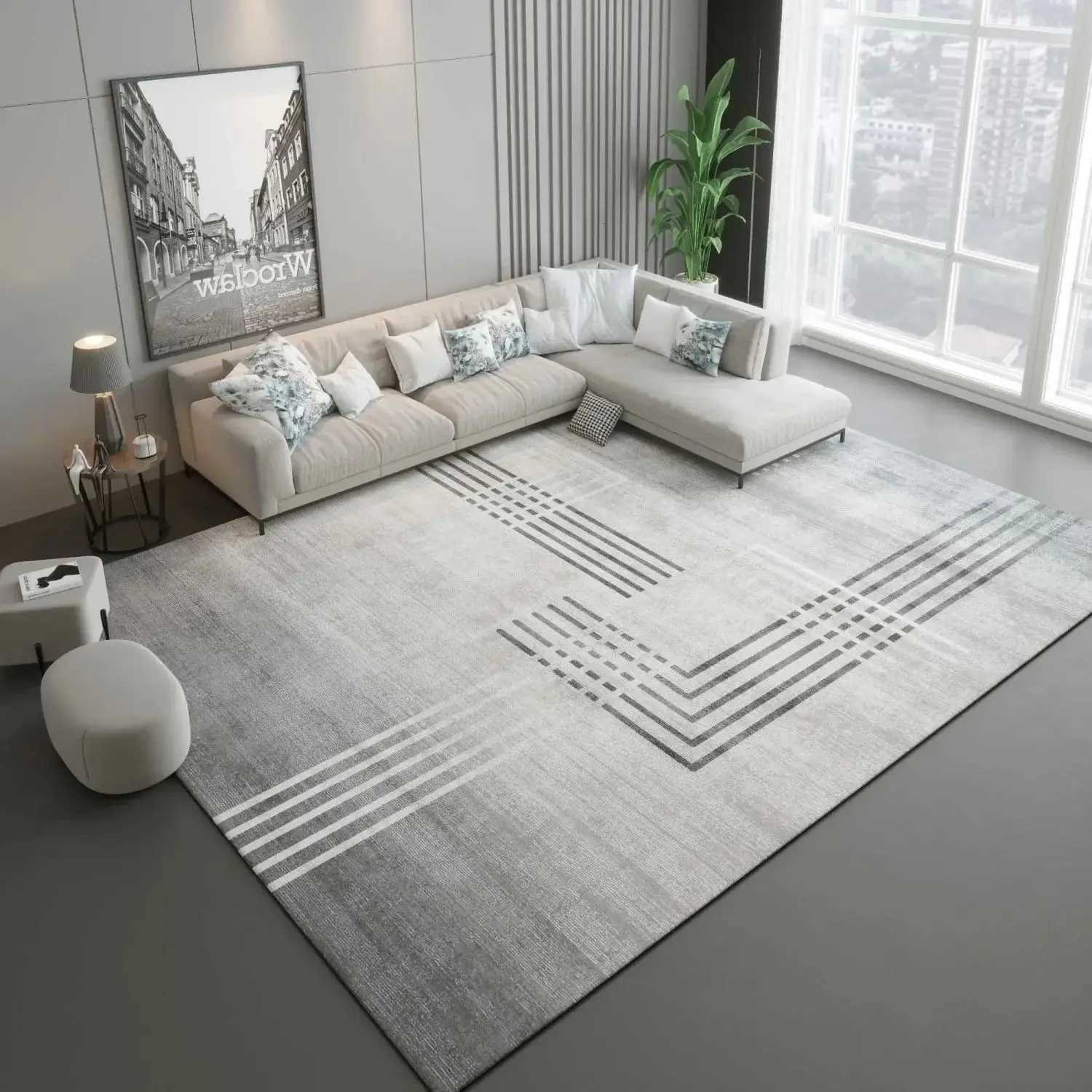 VIKAMA Modern Minimalist Luxury CarpetStain-Resistant Washable Area Rug for Living Ro Bedro Dining Ro Decoration H251106