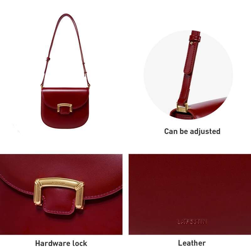LA FESTIN Original Women 2024 New Trendy High-End Wedding Shoulder Commuting Handbag Retro Style Saddle Bag