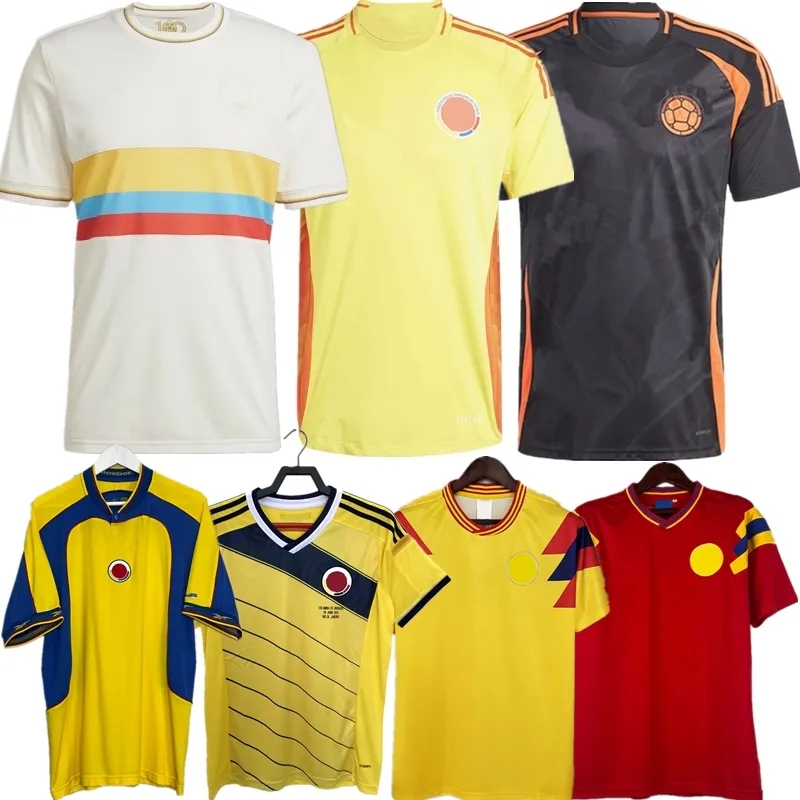 ColOMbiA JAMES 2024 25 Centenary kit Camisetas Retro CoLUmBIa National Team 2001 2014 1990 Home Away Football Shirt Men KIDS Luis Diaz Cordoba Soccer Jerseys