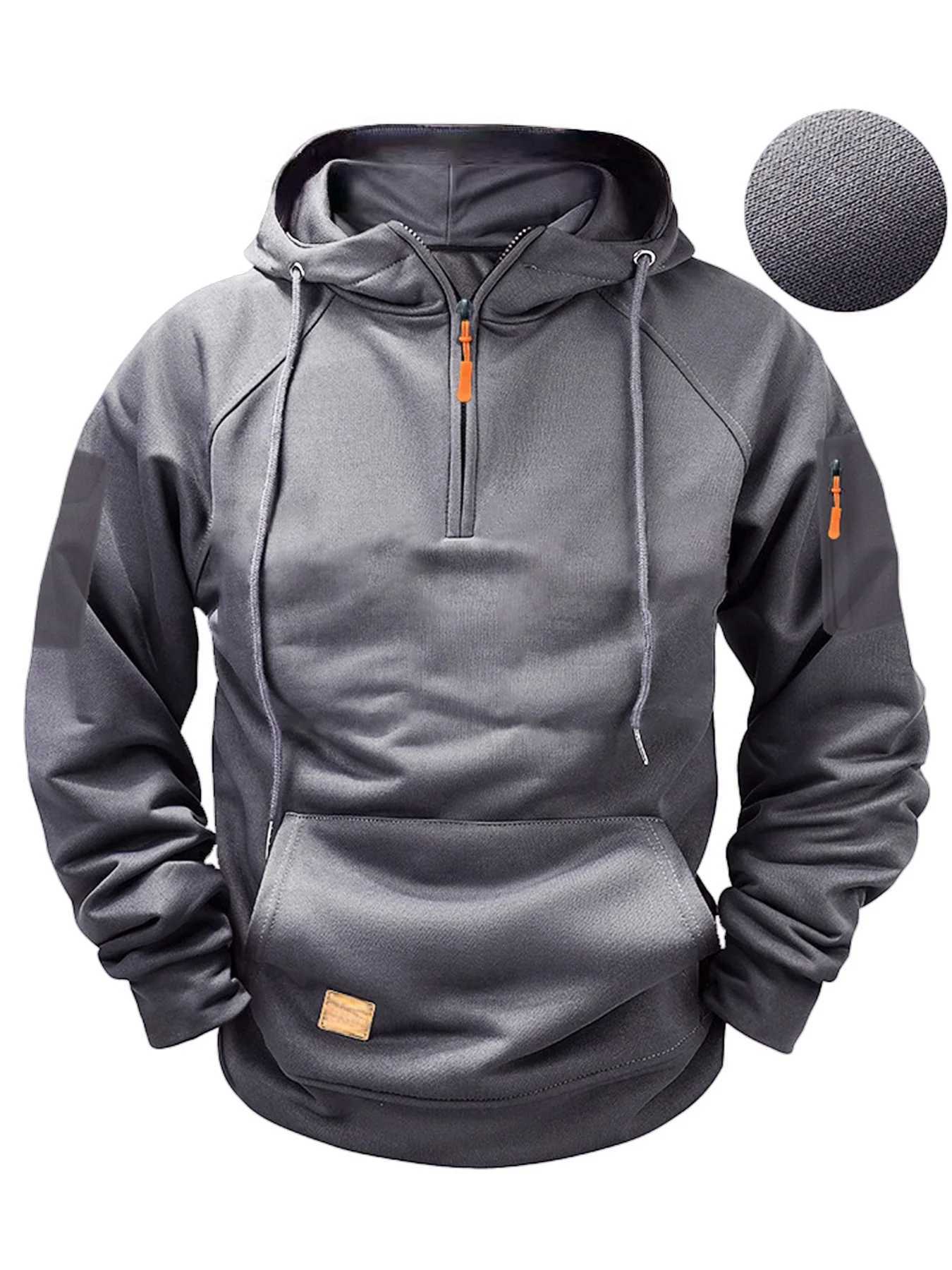 25Fashionable autumn and winter mens brand clothing printed long-sleeved hooded long-sleeved sweatshirt casual loose pullover W251106