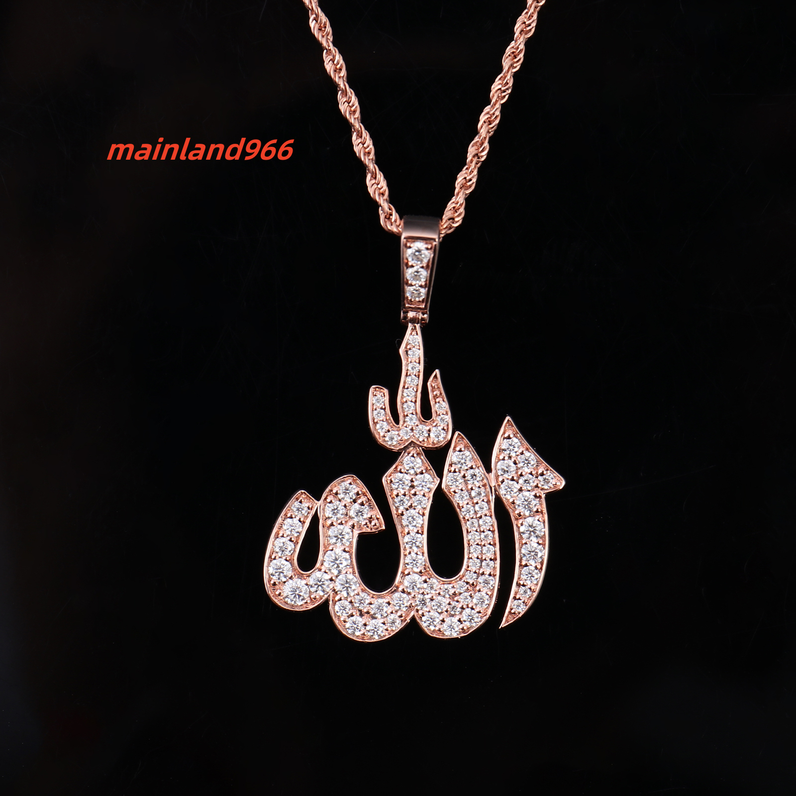 Wholesale Custom Moissanite Letters Pendant 925sterling Silver Plated Rose Gold Moissanite Pendant w for Hip Hop Styles Jewelry