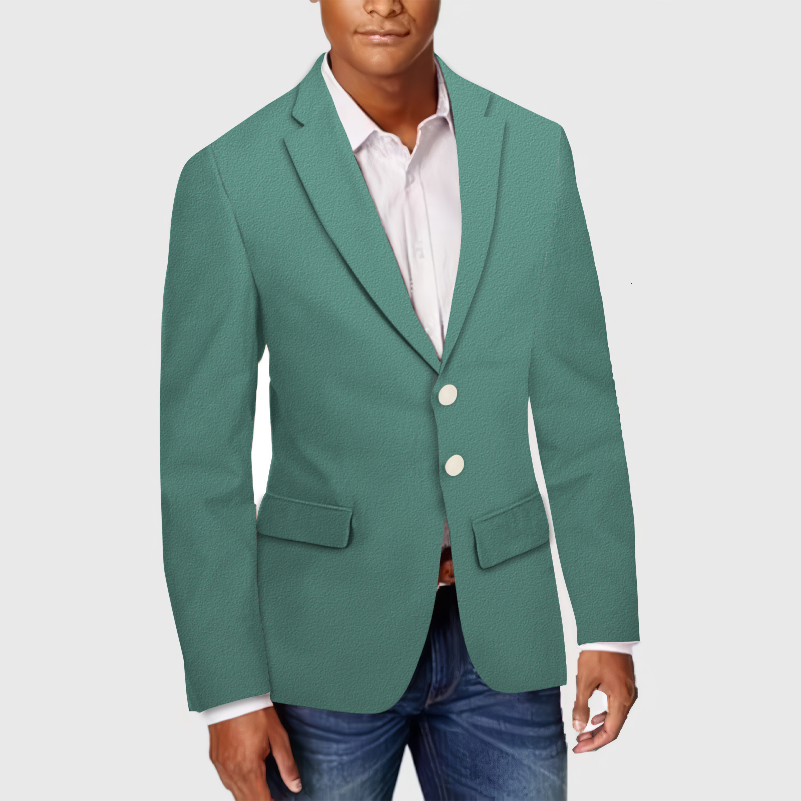 Mens spring top commuting casual printed double button suit jacket mens plus size British suit