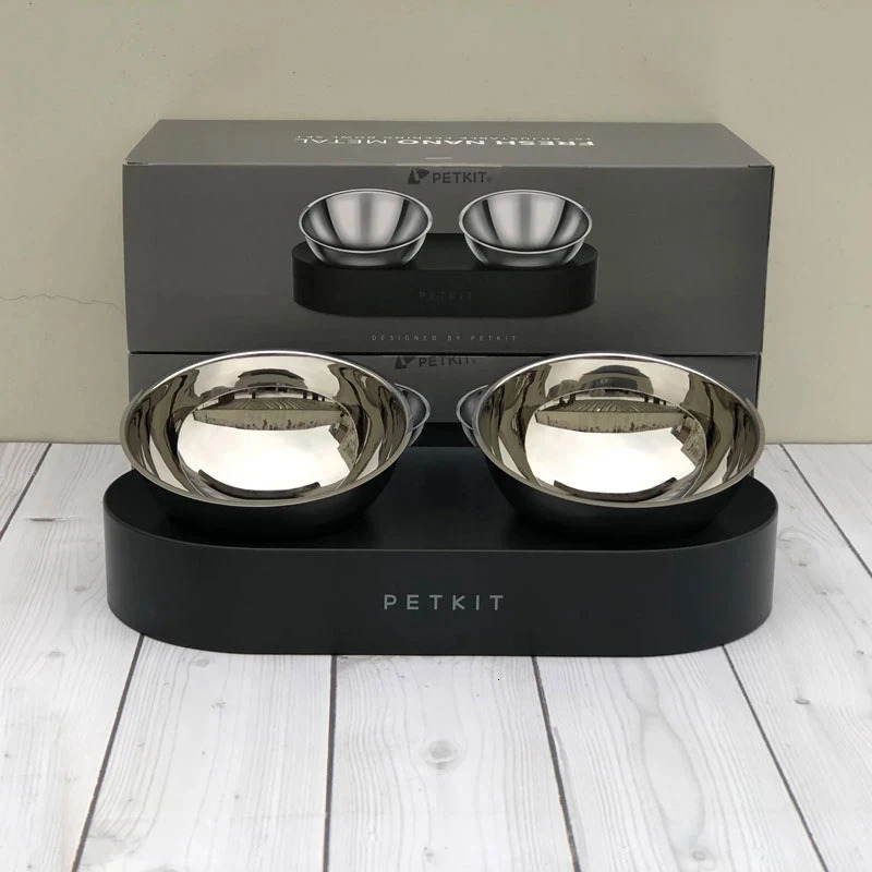 stainless steel anti slip pet bowl dual feeder 15 degree adjustable water cup cat and dog bowl beverage bowl accessories 250403