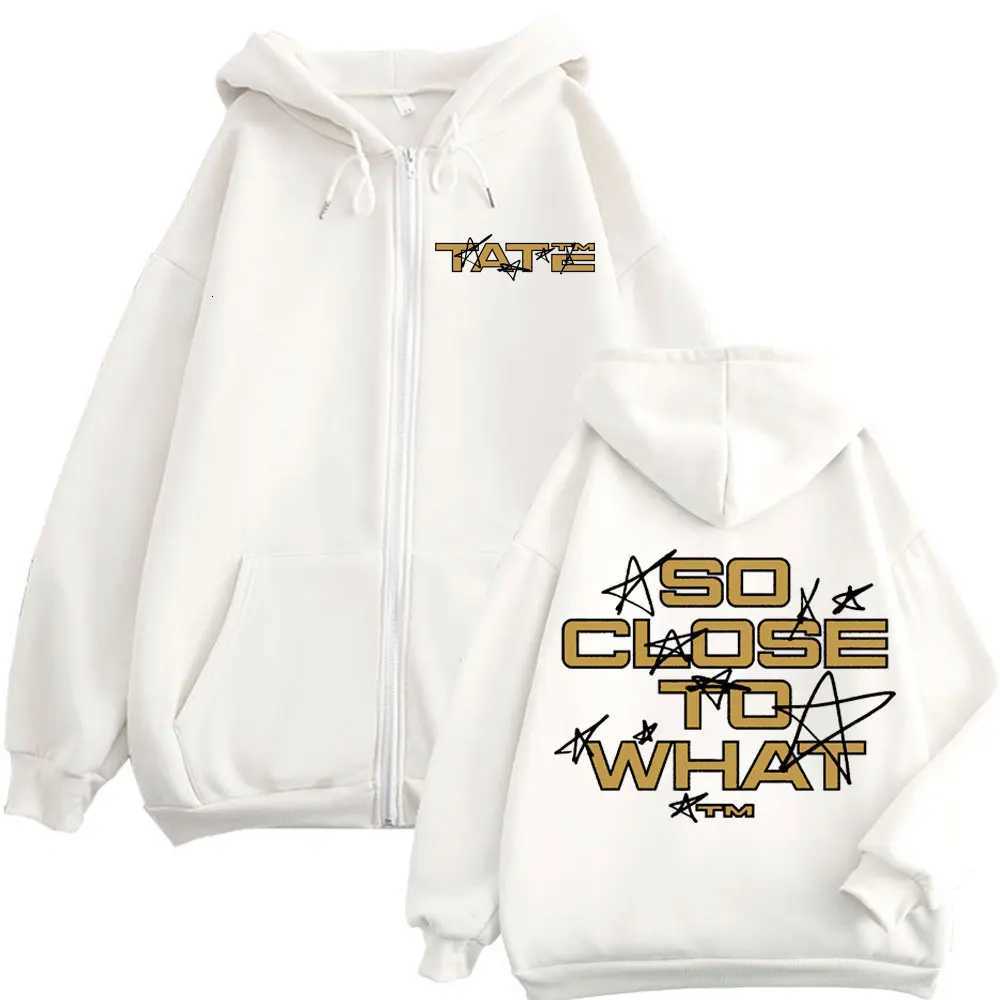 Tate McRae So Close To What Merch Zipper Hoodie High Quality Fashion Zip Up Sweatshirt Mens Women Casual Loose Fleece Pullovers W251106