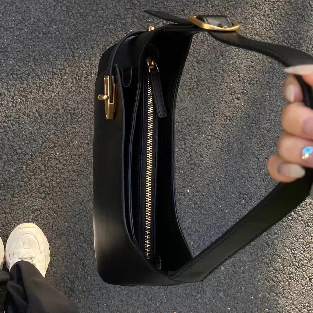 Fashion Leather Versatile Classic Green Black Small Magnetic Snap Zipper Designer Bag Luxury Bag Women Outdoor Recreation Travel Resistant