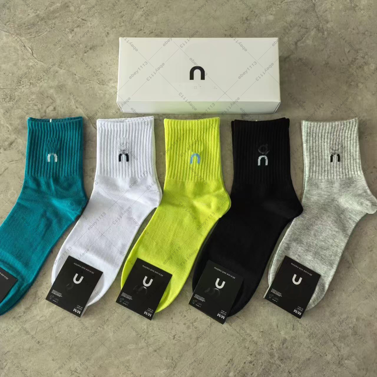 mens socks designer socks oncloud printed solid color classic middle long socks running sock