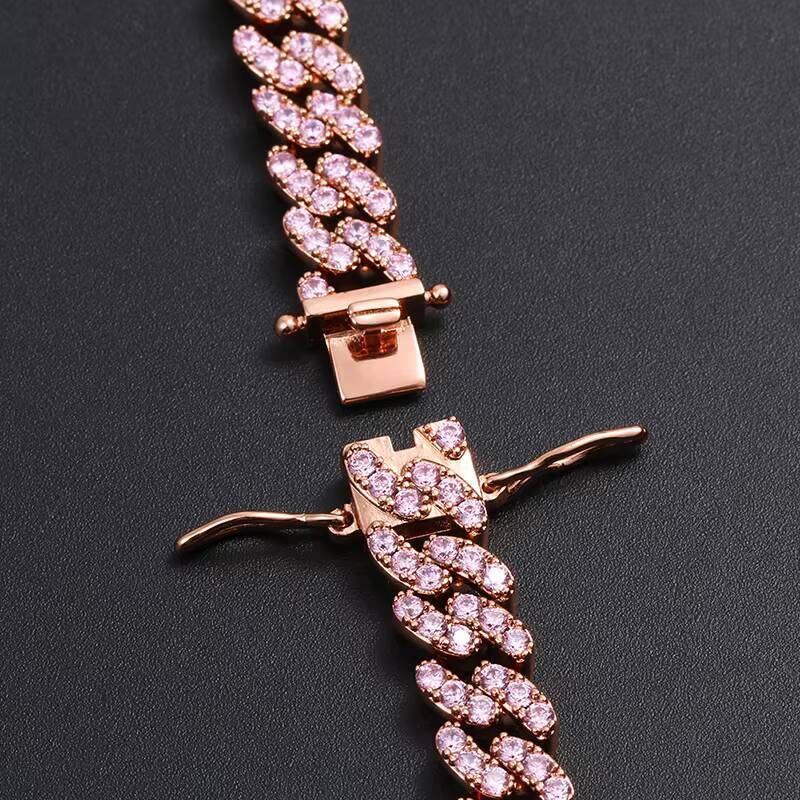 Wholesale High Quality Fashion Jewelry Hip Hop Iced Out Moissanite/Moissanite Cuban Link Chain Necklace for Men and Women