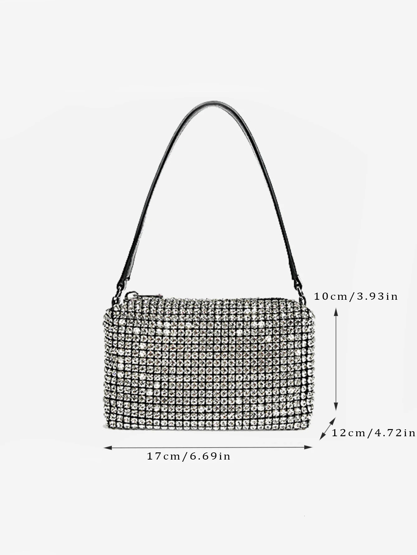Fashion banquet and dinner diamond bag high-end shiny diamond full diamond handbag underarm bag chain bag simple party 251106 - view 7