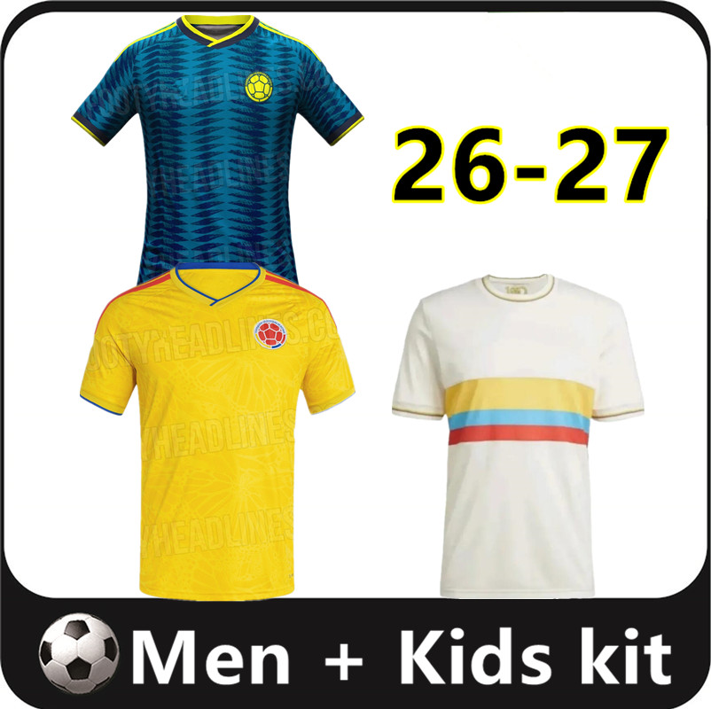 2026 2027 colombia Centenary soccer jersey 100-years anniversary 26 27 james L.DIAZ J.LERMA Copa America Home men kids kit Football uniform fans player version 16-4XL