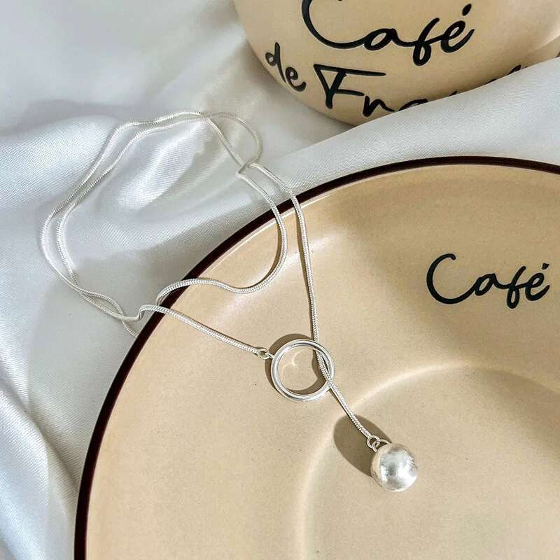 New S Sterg Sier Fine Charms Adjustable Round Pendants Necklace For Women Party Wedding Fashion Pretty Jewelry Girl Gift