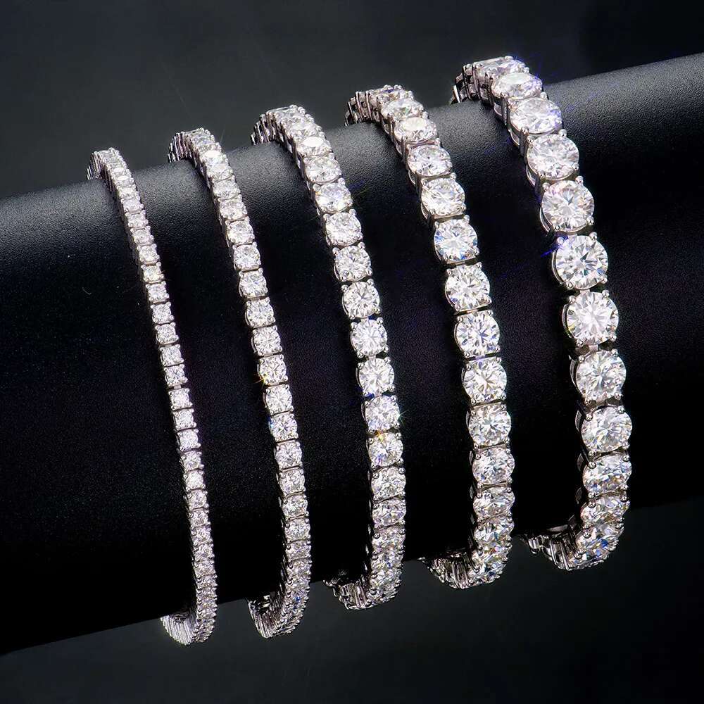 Factory Wholesale 2-6mm Iced Jewelry Sterg Sier VVS Graded Mossanite Moissanite Dia Tennis Chain Bracelet party Gift
