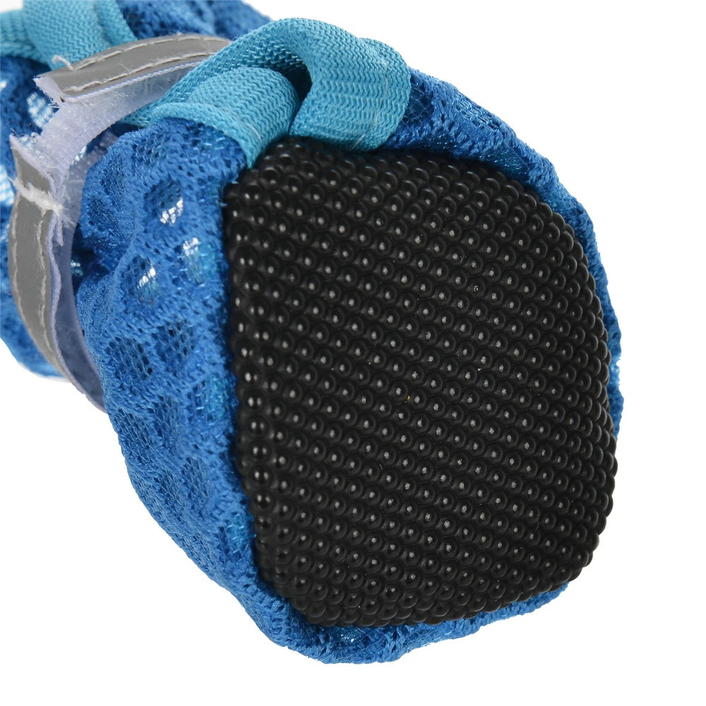 Summer Dog Shoes for Small Medium Dogs Cats Non-Slip Breathable Reflective 4pc/Set Puppy Boots Sneaker Pug Chihuahua Pet Suplies 250402