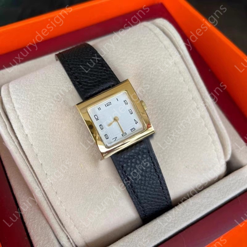 Letter Watch French Watch Luxury Designer Watche Top Quality Fashion Quartz Watches Gold Silver 316L Stainless Steel Rectangle Watch 21mm 26mm Orange Box Packing