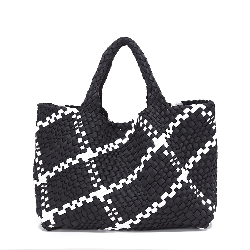 women's bags 2025 Korean-style fashion handbags woven color-blocking shoulder bags