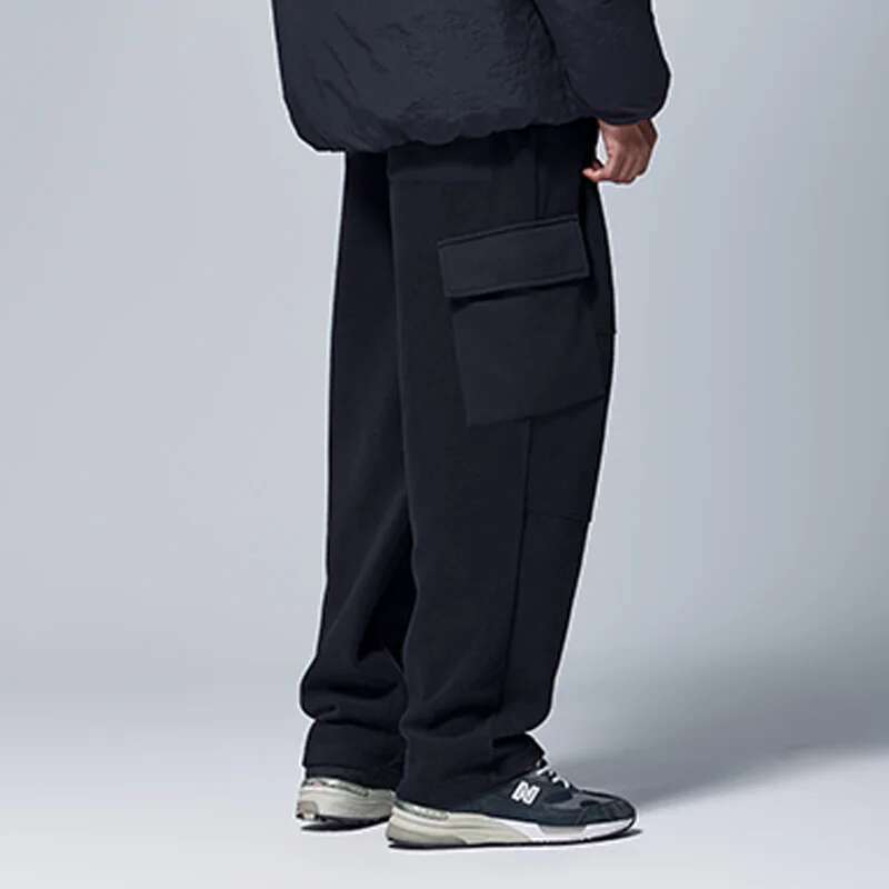 Unisex 325G Fleece Sweatpants American Casual Cargo Temperature-Regulating Straight-Leg Pants For Men