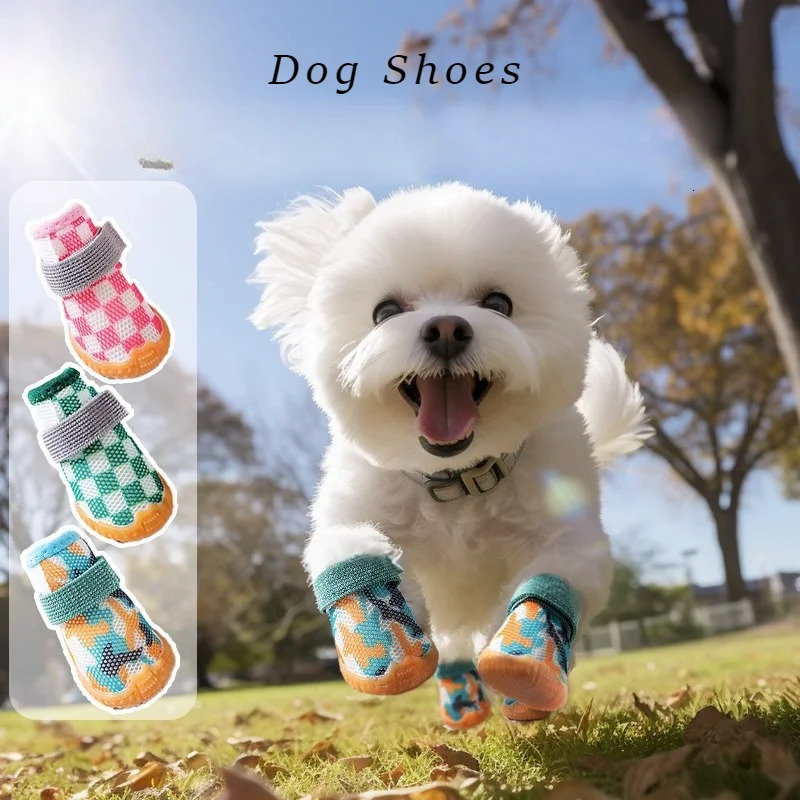 Dog shoes summer small dogs anti-dirty outing footwear Teddy Bikini Bear anti-drop pet shoe covers waterproof dog shoes 250402