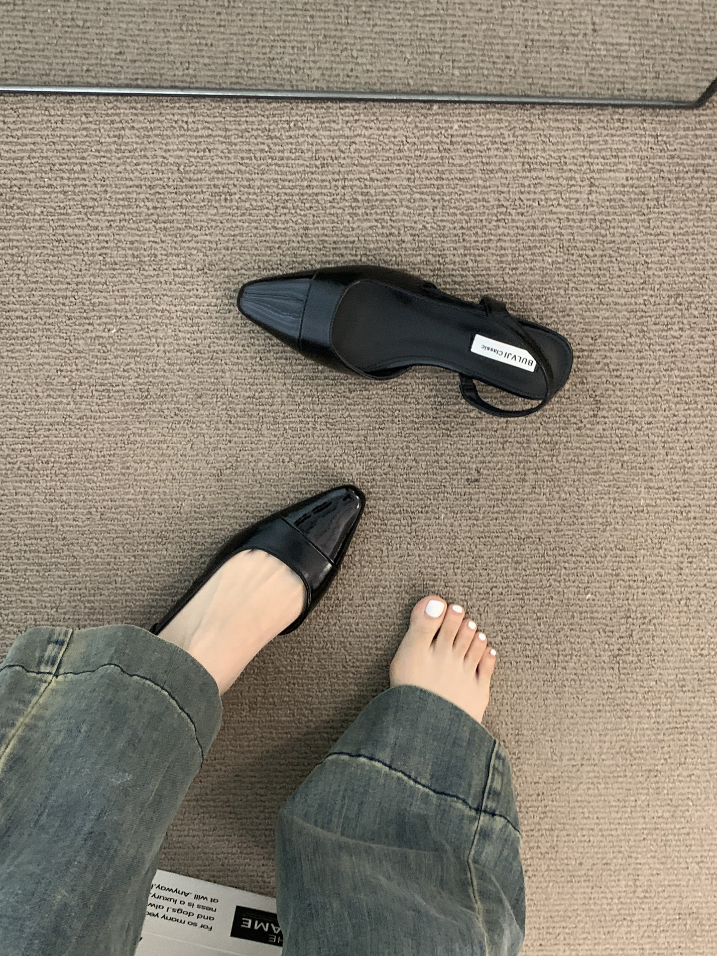 Women 2025 low heeled stylish sandals toe caps fashion thick heels elegant and classic high heels classic simple