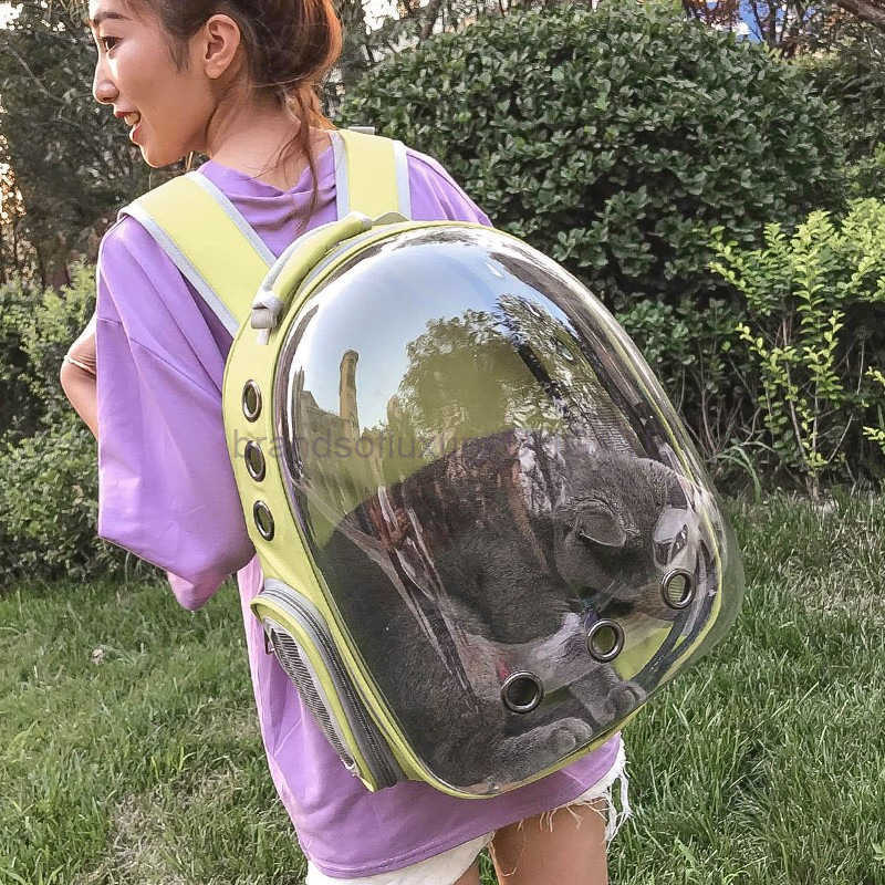 Pet backpack breathable portable travel backpack space capsule cat bag side open pet bag go out