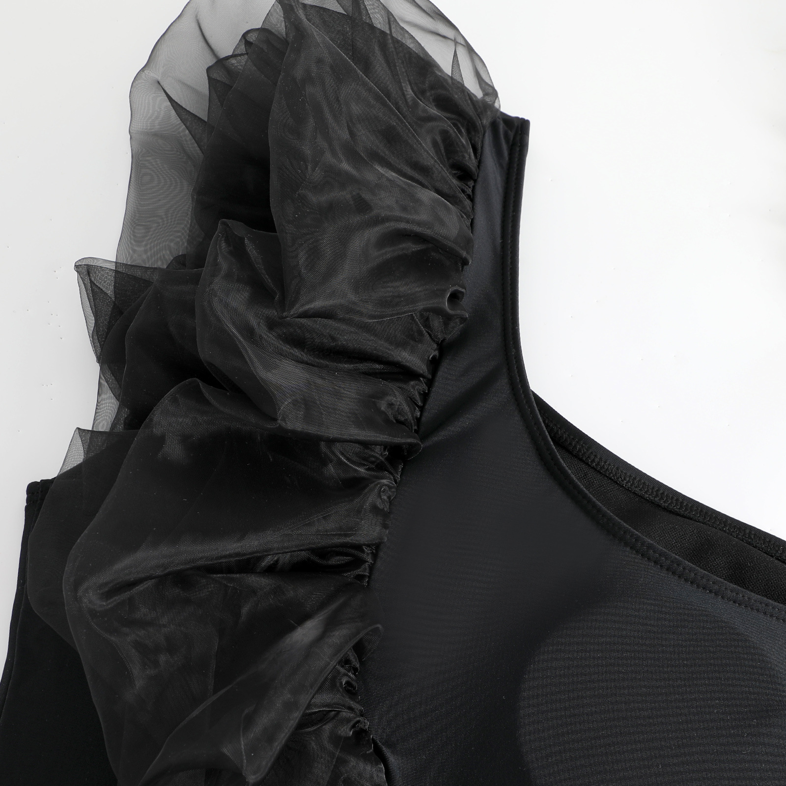 New one-piece women's one shoulder printed wrapped skirt bikini swimsuit set