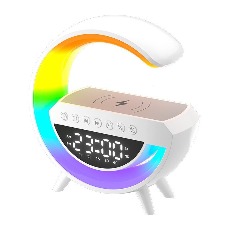 New Big G 3401 Bluetooth Wireless Charging Speaker Atmosphere Light Alarm Clock Multi functional