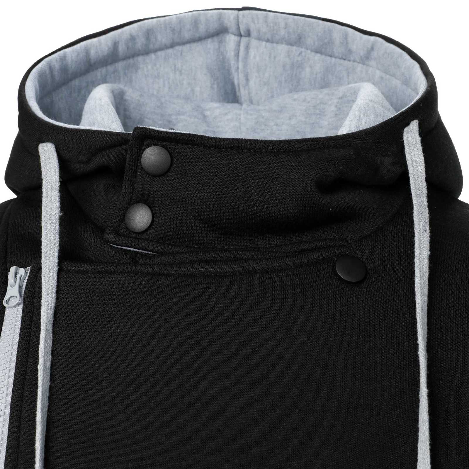 Autumn and winter mens casual sports color matching zipper hoodie W251106