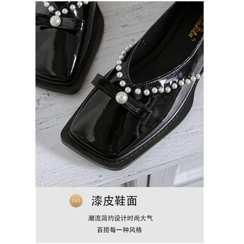 The 2023 New Fashion Brand Designed Women With Low Single Square Head Spring Large Size Casual Shoes 41-43