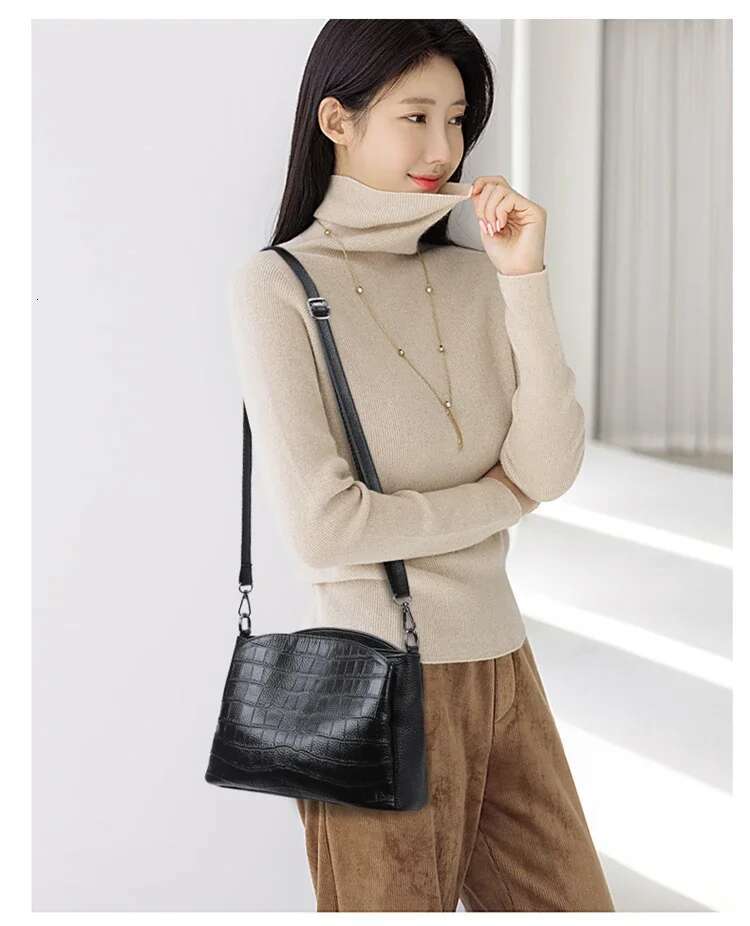 100% Genuine Leather Stone Pattern Tote Ladies Brand Handbags 2024 Shoulder Bag Crossbody Bags For Women