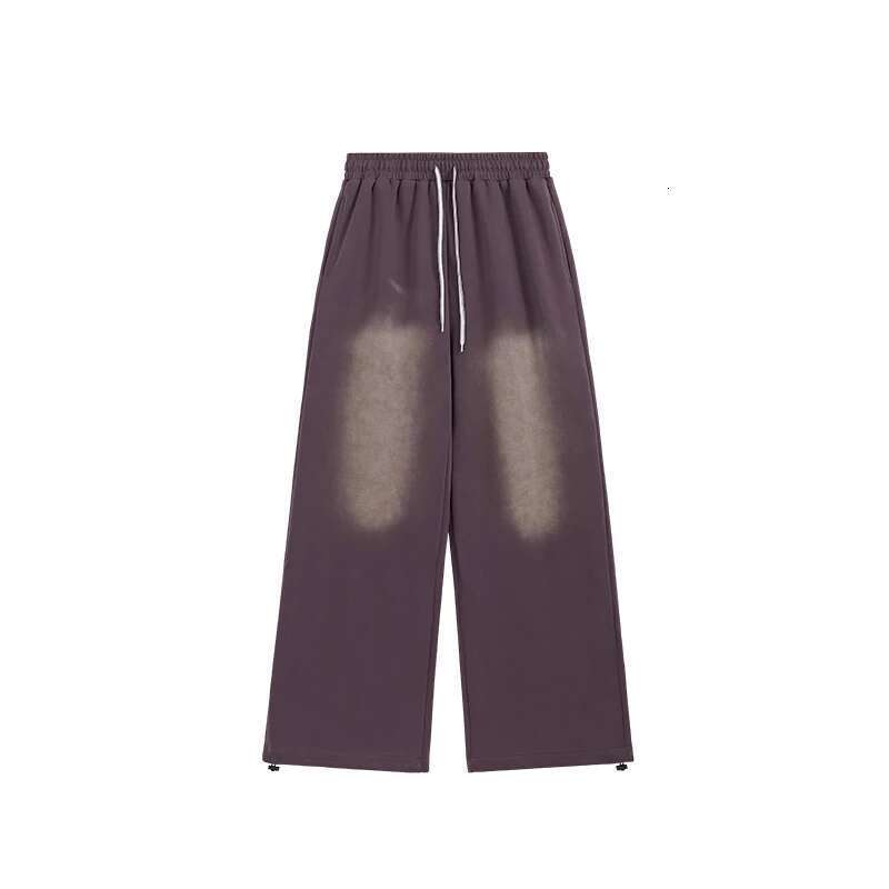 Unisex Washed Straight Sweatpants Men's Multi-Color American Street Style Wide-Leg Casual Pants
