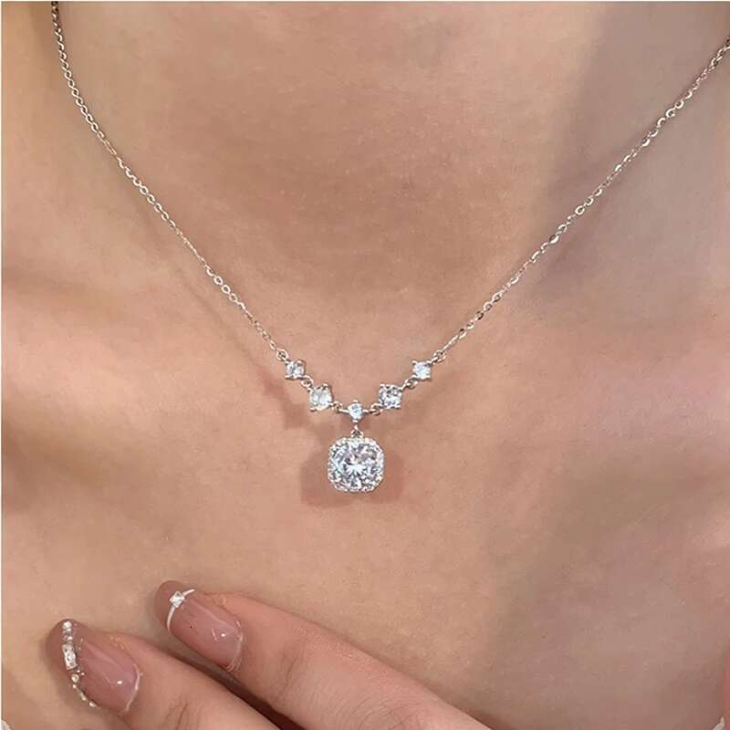 S Sterg Sier Zircon Pendants Necklaces For Girl CZ Fine Jewelry Female Wedding Gift Free Shipping Wholesale