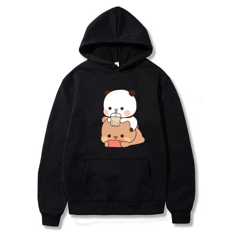 Bubu And Dudu Drink Bubble Tea Print Women Hoodie Kawaii Female Sweatshirt Harajuku Loose Long Sleeve Clothes W251106