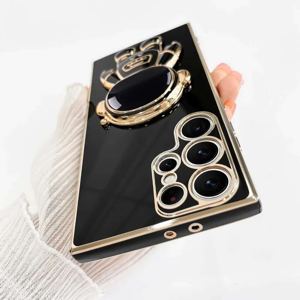 Astronaut Stand case for Samsung Galaxy S21 S22 S23 S24 S25 FE Ultra Plus Slim Fit Soft Shockproof Electroplated Cover