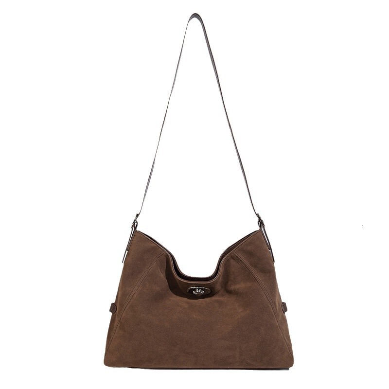 American Trend Versatile Casual Lazy Style Hobo Tote Soft Leather Large Capacity Commuting Shoulder Crossbody Bag Shoulder Bags