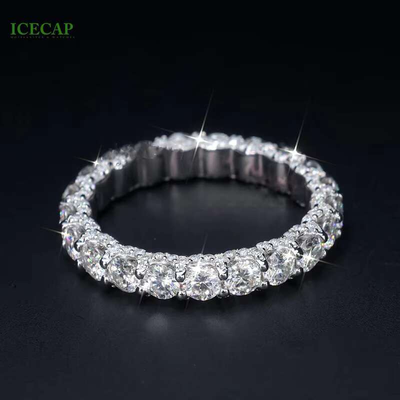 Icecap Custom Fine Jewelry Rings Ice Out S925 Sterling Silver Hip Hop Style Moissanite Stainless Steel Rings Jewelry Women