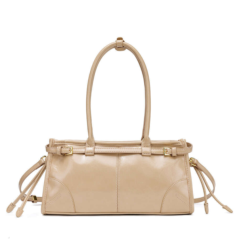Women's 2025 New Style Commuting Casual Versatile Tote Vintage Oil Wax Leather Handbag Underarm Bag designer bag