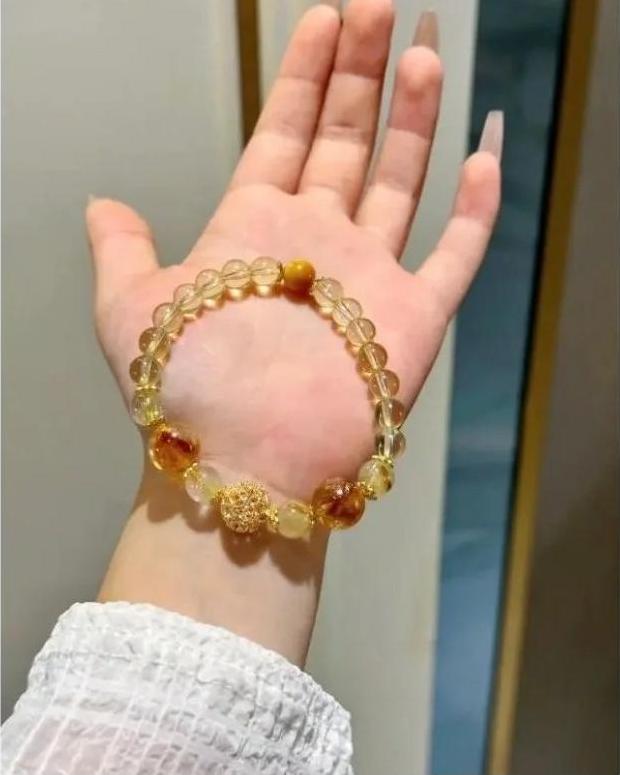 Women's Gold Tiger Eye Stone Hand Chain - Adjustable Fit Natural Gemstone Jewelry