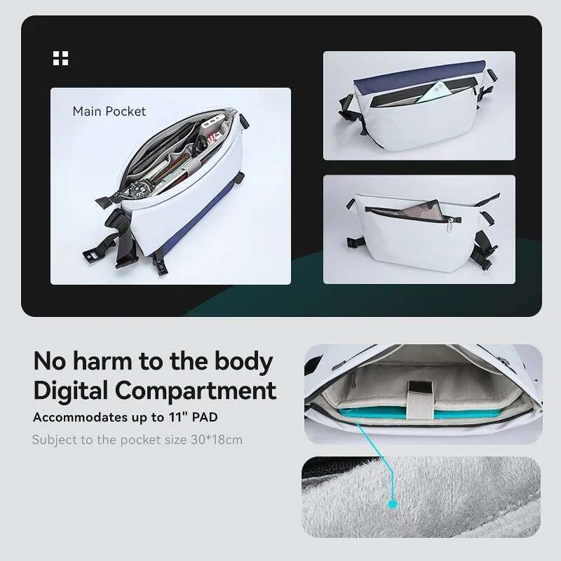 Mark Ryden Function Crossbody Male Shoulder Handheld Personality Large Capacity Tide Messenger Computer Bag