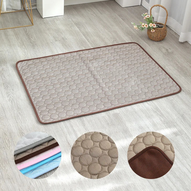 Summer Dog Mat Breathable Non slip Pet Dog House Bed Polyester Cooling Dog Mat Washable Dog Accessories Soft Dog Mat 250402 - view 6
